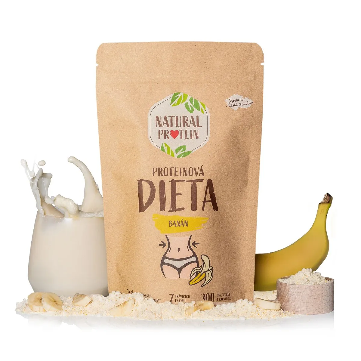 NaturalProtein Proteinová dieta banán 350 g