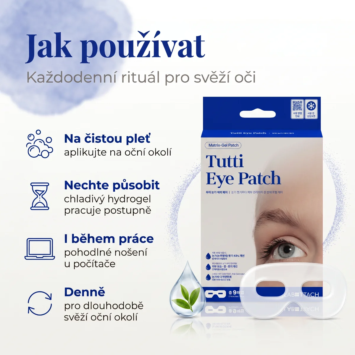 Wooshin Labottach Hydrogelové náplasti na unavené oči 9 ks