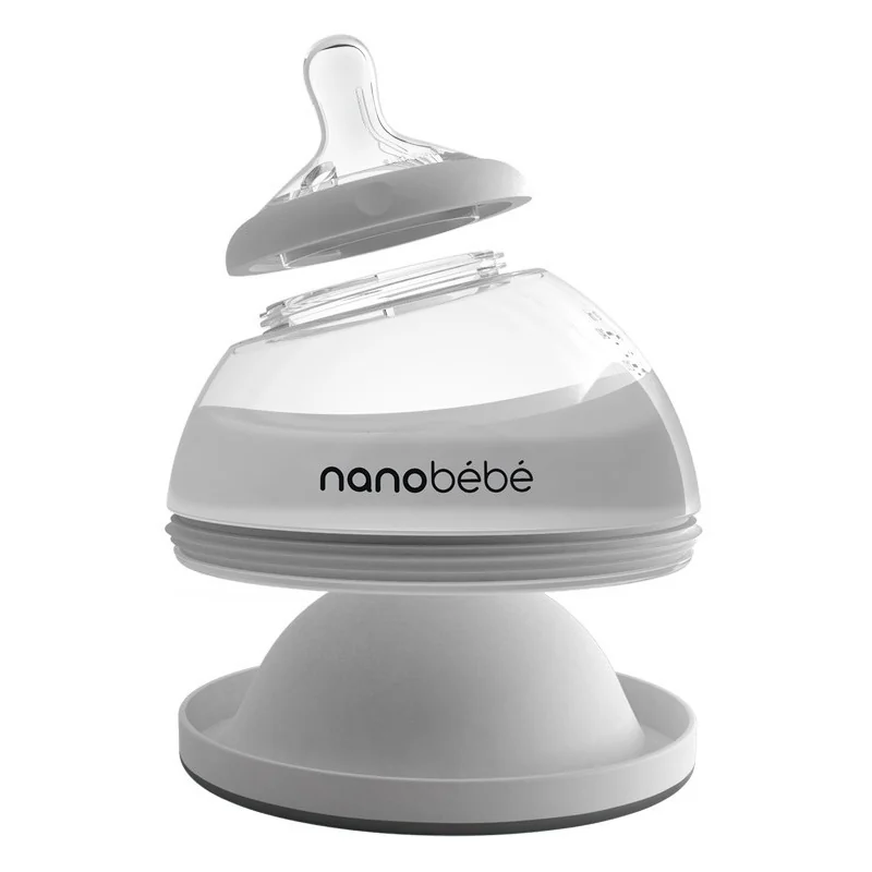 Nanobébé Láhev na mateřské mléko 150ml 1ks - šedá