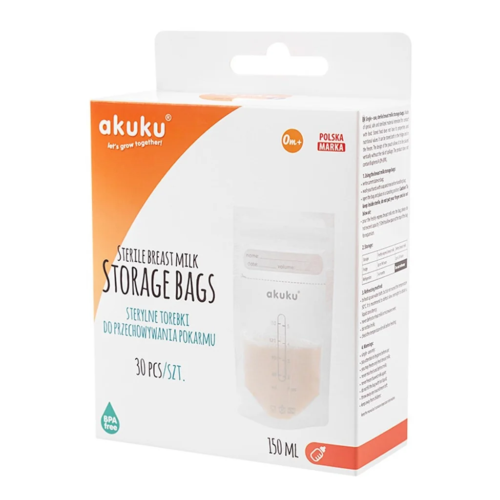 Akuku Jednorázové sterilní sáčky na skladování pokrmů - 150 ml, 30 ks