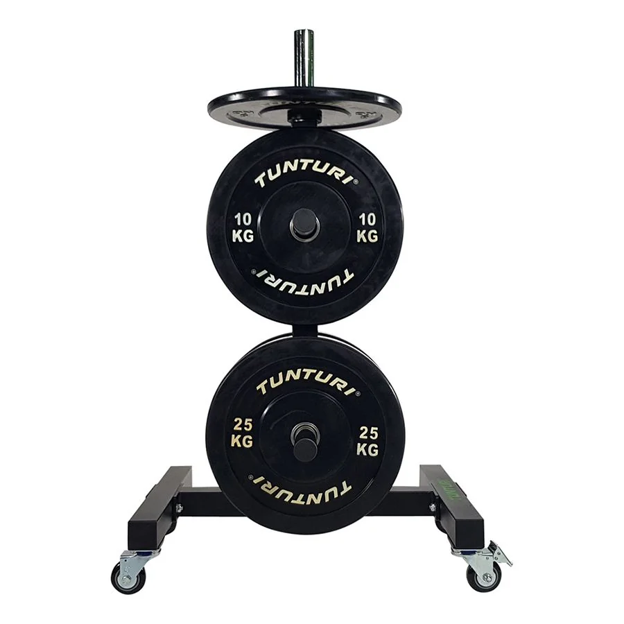 Tunturi Stojan na olympijské kotouče Bumper Plate na kolečkách