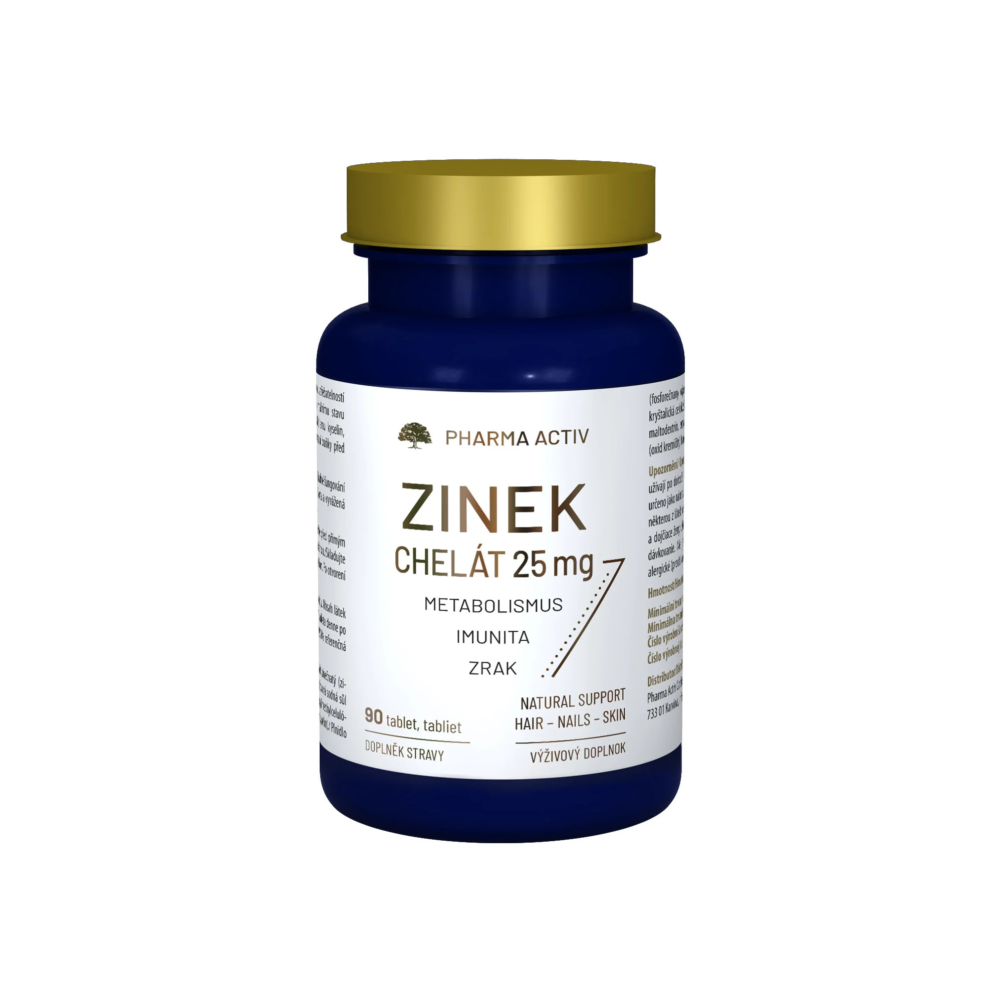 Pharma Activ Zinek chelát 25 mg 90 tablet
