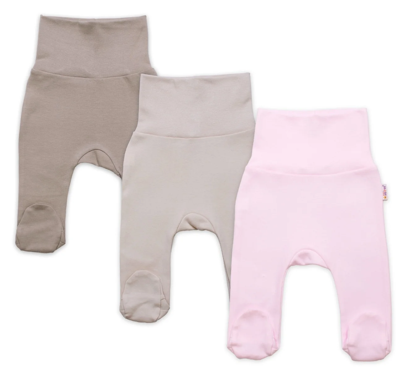 Baby Nellys Rostoucí výhodná sada, 3x polodupačky Nature - růžová/béžová/taupe