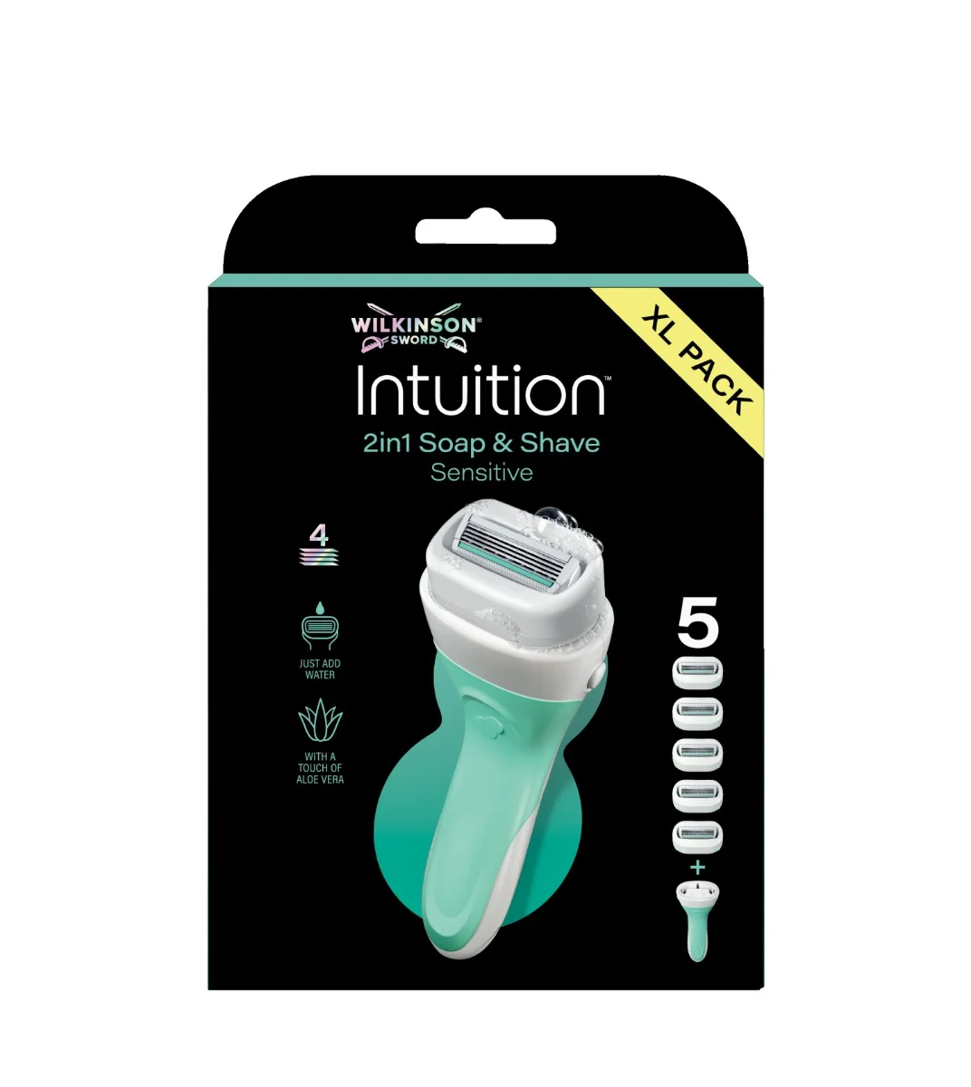 Wilkinson Intuition 2v1 Soap & Shave Sensitive strojek + hlavice 5 ks