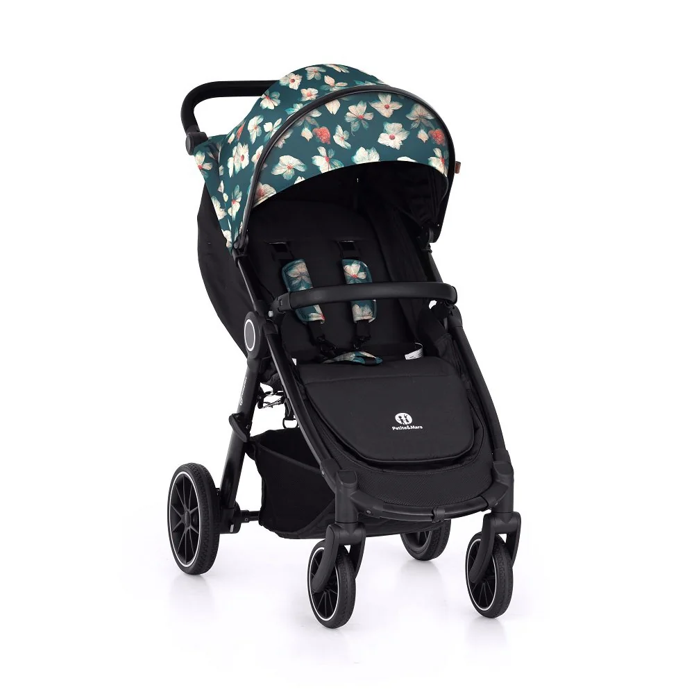 Petite&Mars Kočárek Street+ RWS Black Limited 100 Flowers 