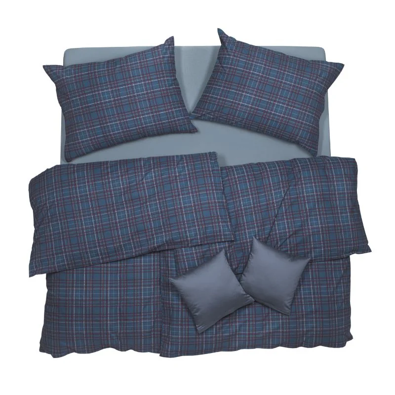 SCANquilt povlečení KLASIK SOFT kostky modrá 140 x 200/70 x 90 cm