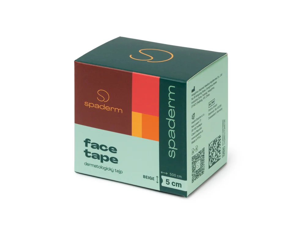 Spaderm Face Tape 5 cm x 5 m tejpovací páska na obličej 1 ks béžová