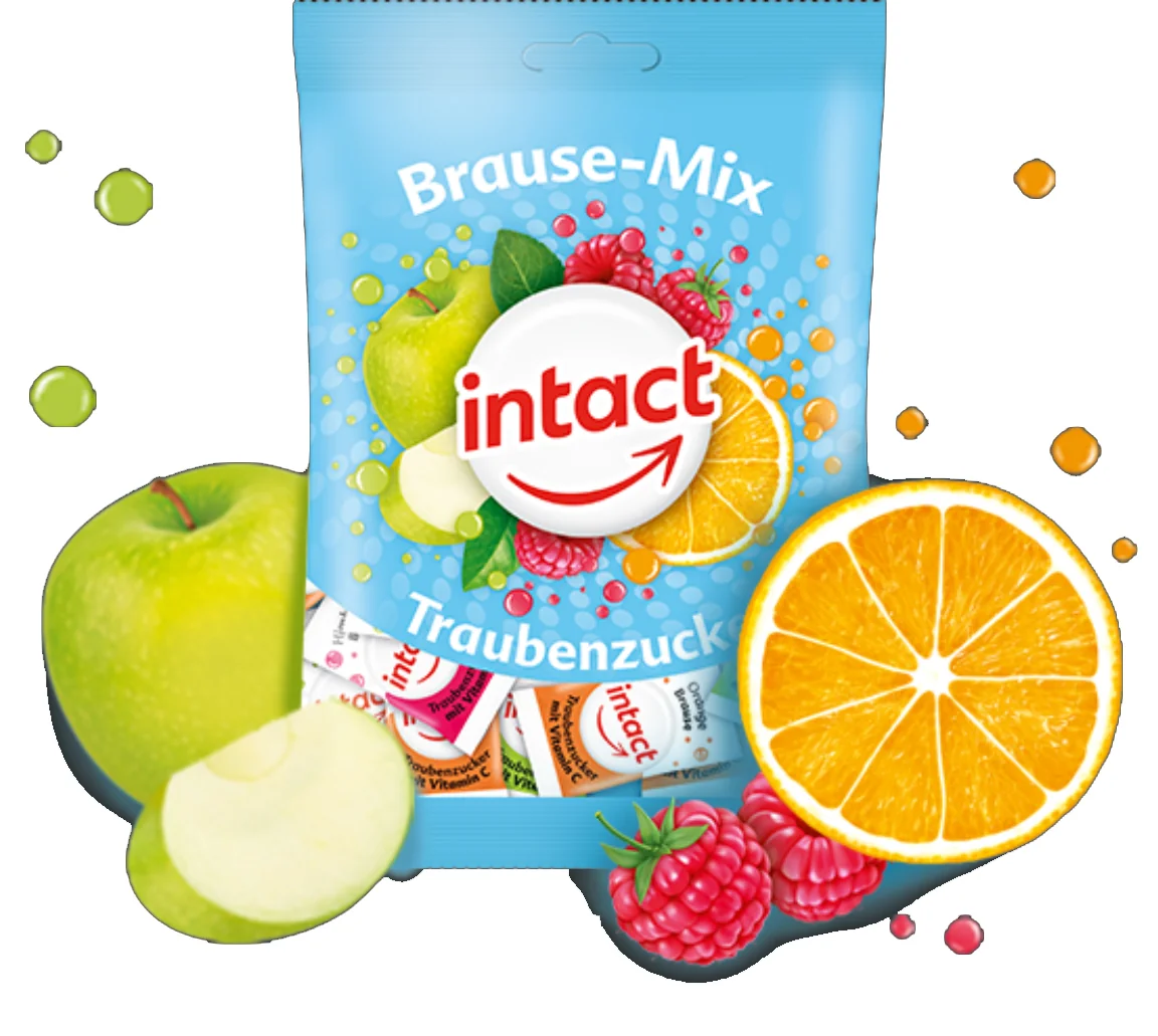 Intact Hroznový cukr Brause mix 75 g