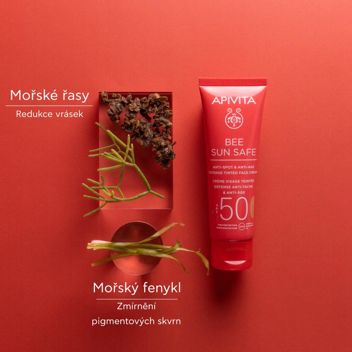 APIVITA Bee Sun Safe Anti-Spot Anti-Age SPF50 tónovaný krém 50 ml