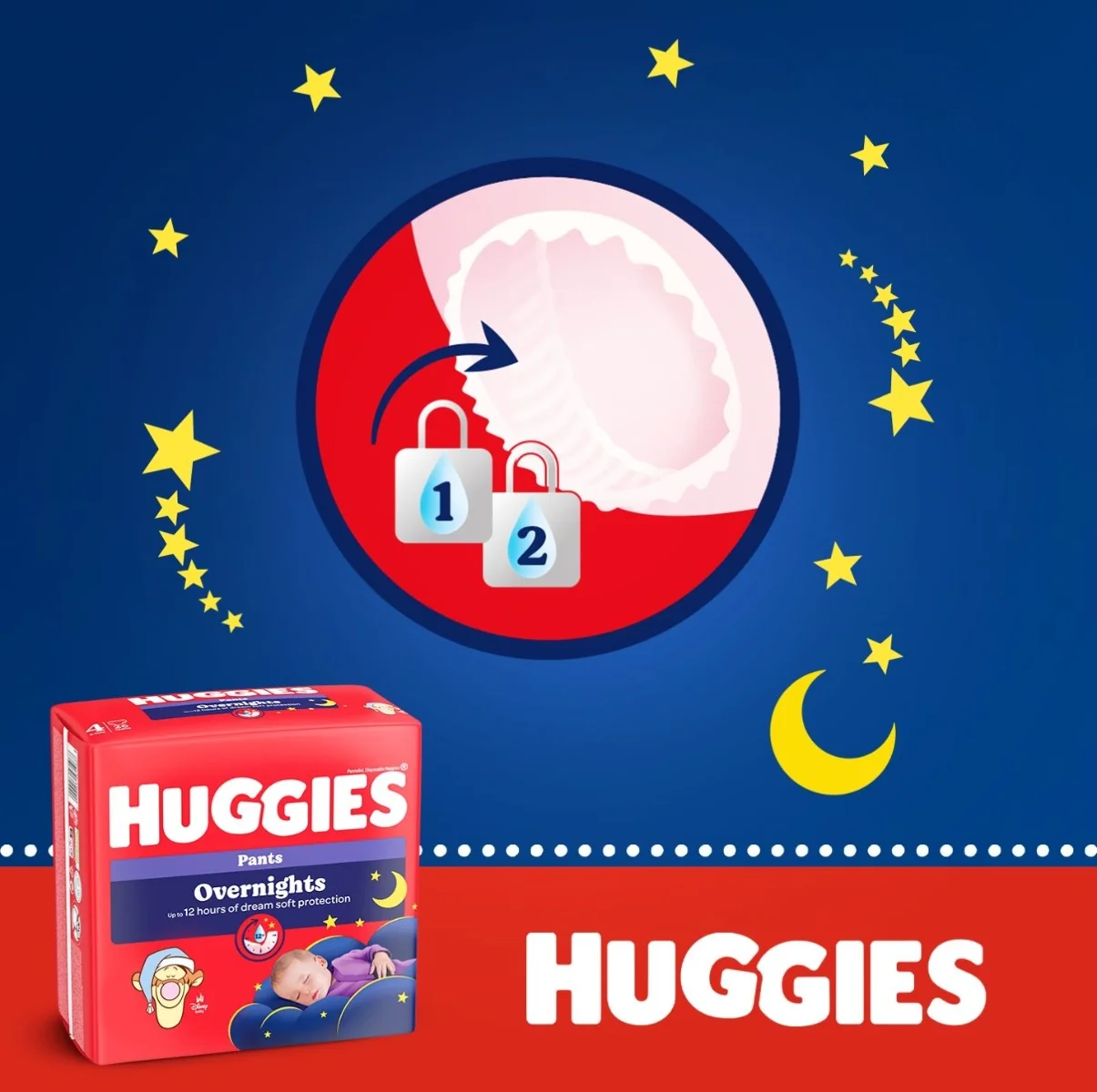 Huggies Overnights Pants 4 9-14 kg dětské pleny 26 ks