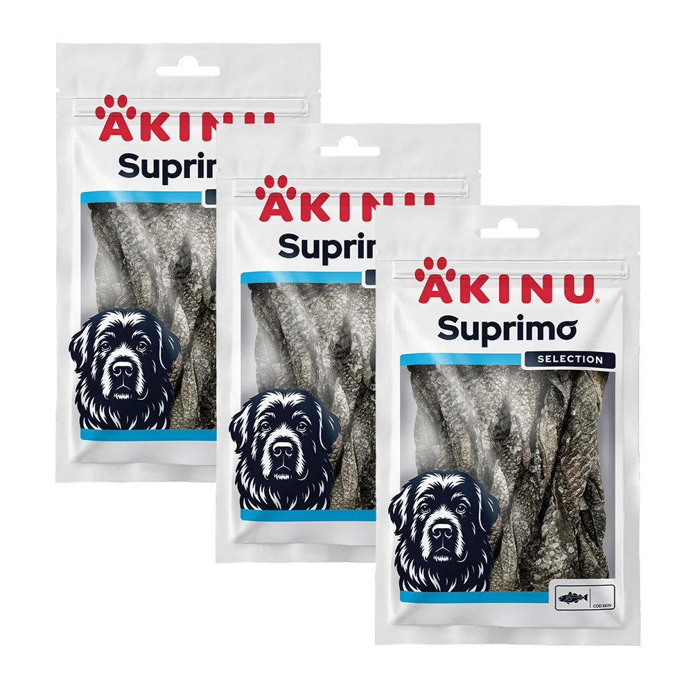 Akinu SUPRIMO SELECTION Tyčinka z tresčí kůže pamlsek pro psy 50 g MTP 3 ks