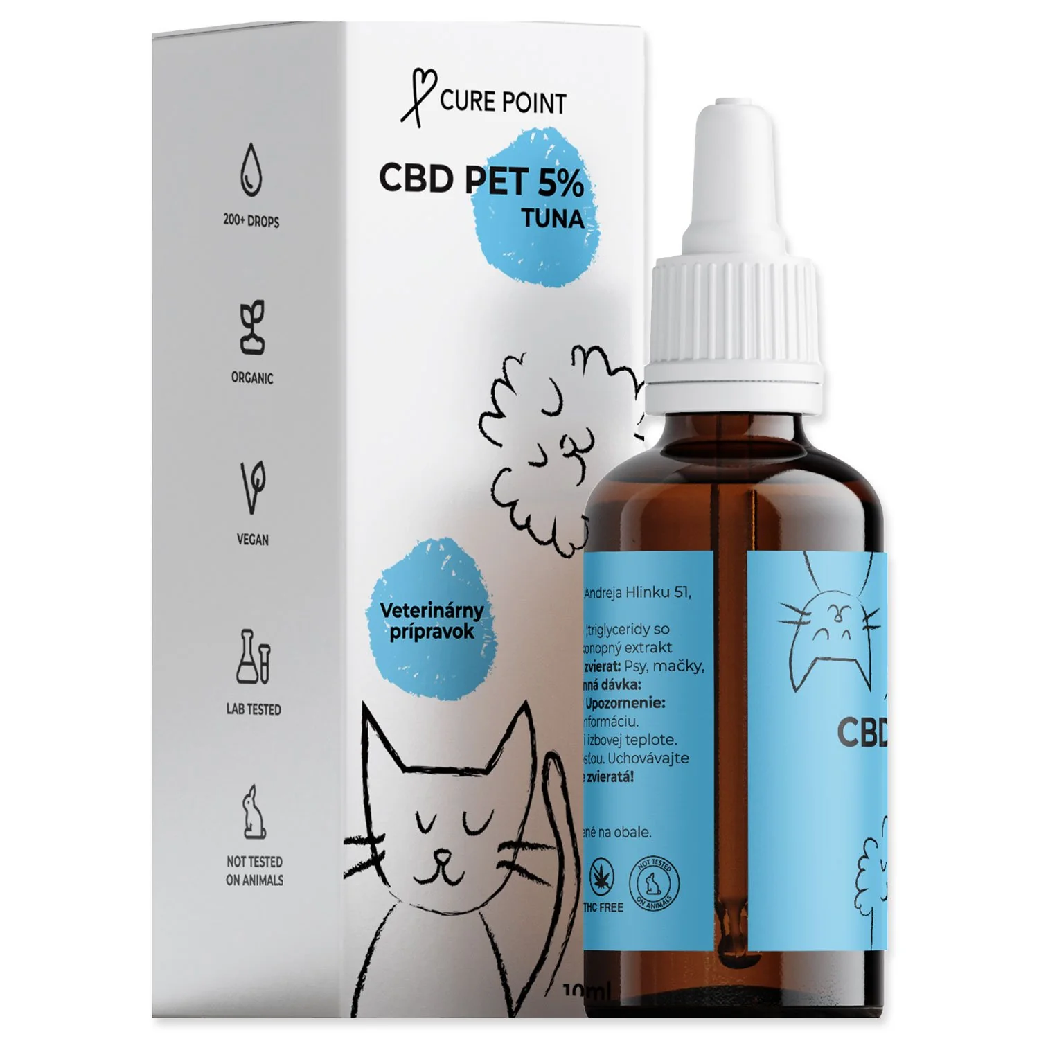 Cure Point Olej CBD PET 5% tuňák 10ml