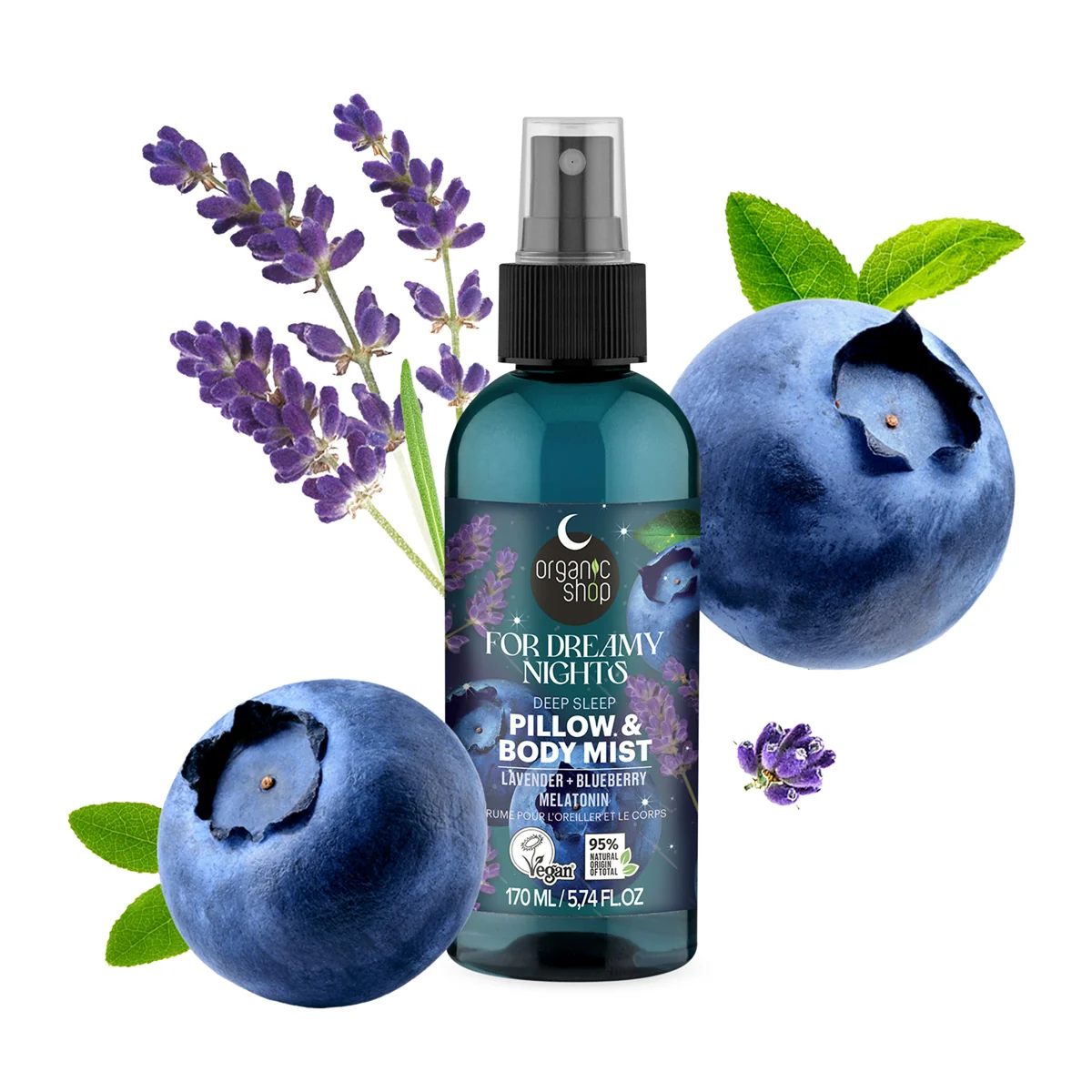 Organic Shop Sleeping Mlha na polštář a tělo For Dreamy Nights 170 ml
