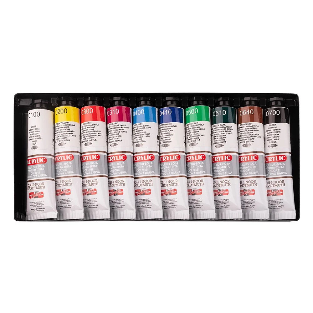 KOH-I-NOOR 162704/10 - souprava akrylových barev 10 × 40 ml