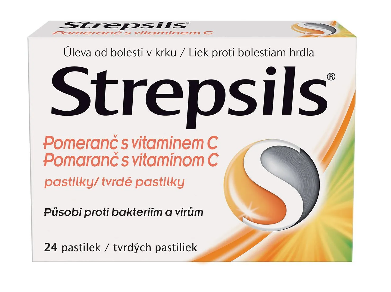 Strepsils Pomeranč s vitaminem C 24 pastilek