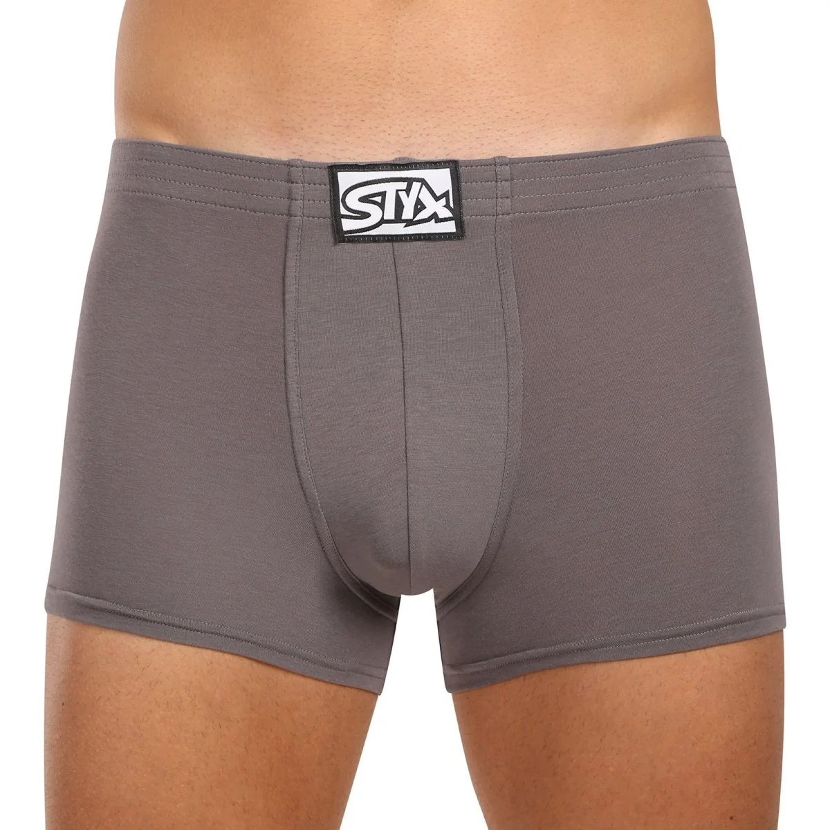 Styx Pánské boxerky klasická guma tmavě šedé (Q1063) M