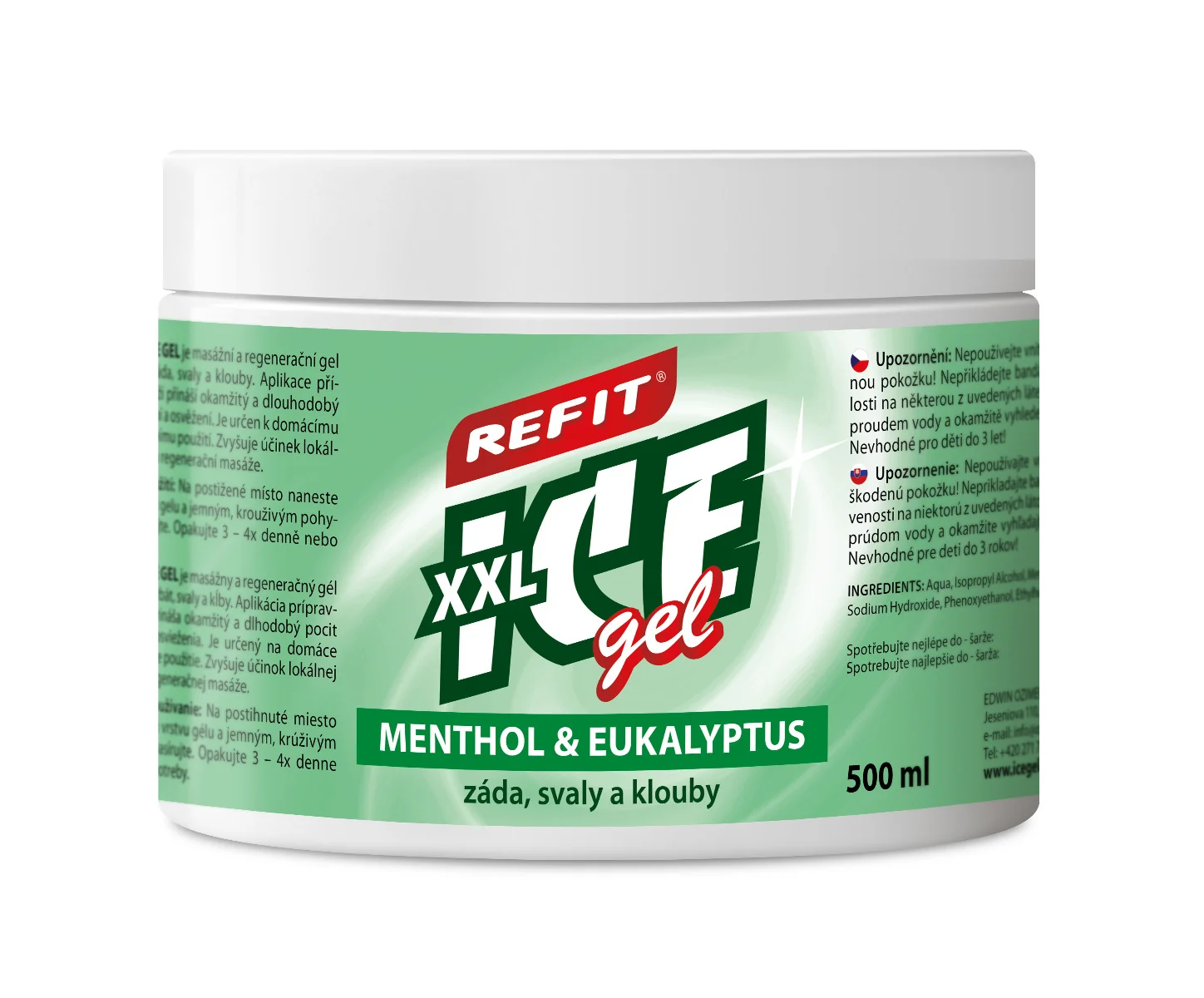 Refit Ice Masážní gel s mentholem a eukalyptem 500 ml