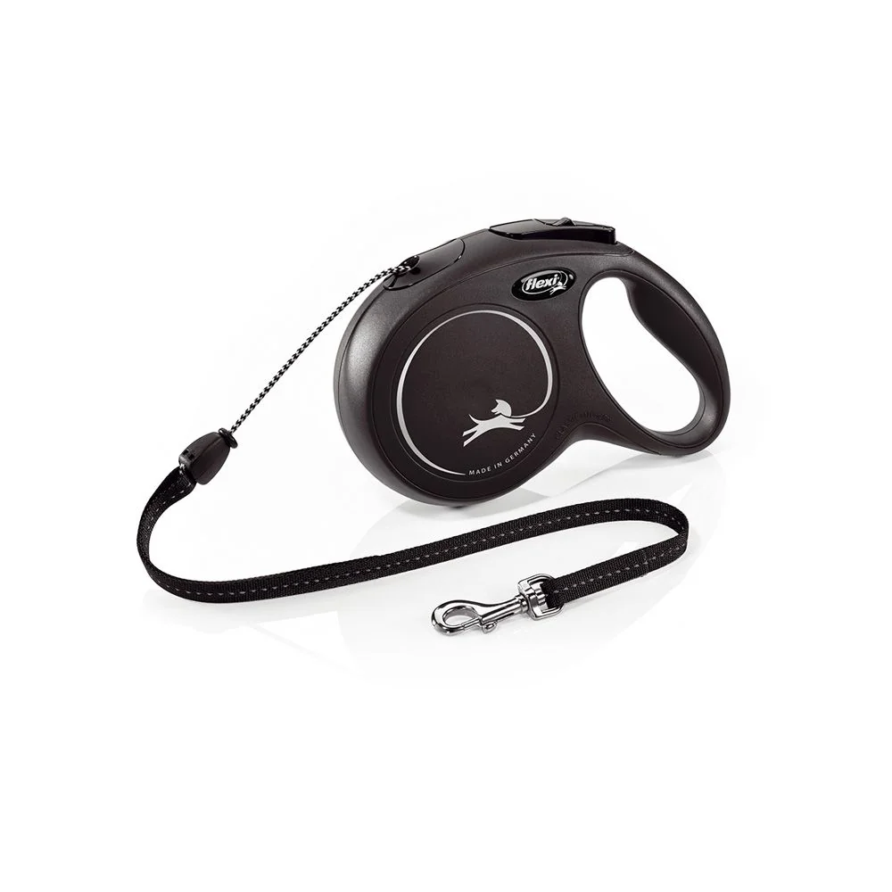 Flexi New classic vel. M šňůra 8 m/20 kg černé