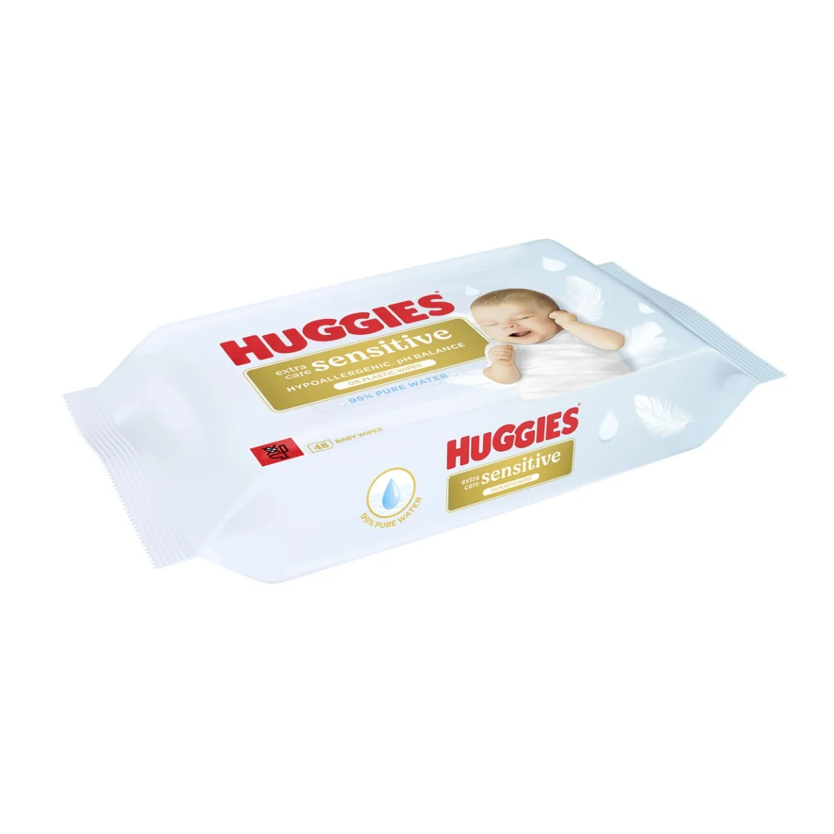 Huggies Extra Care Sensitive Single vlhčené ubrousky 48 ks