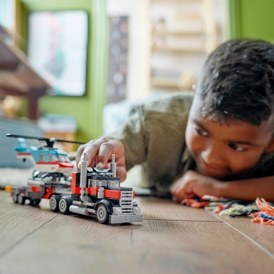 LEGO® Creator 3 v 1 31146 Náklaďák s plochou korbou a helikoptéra