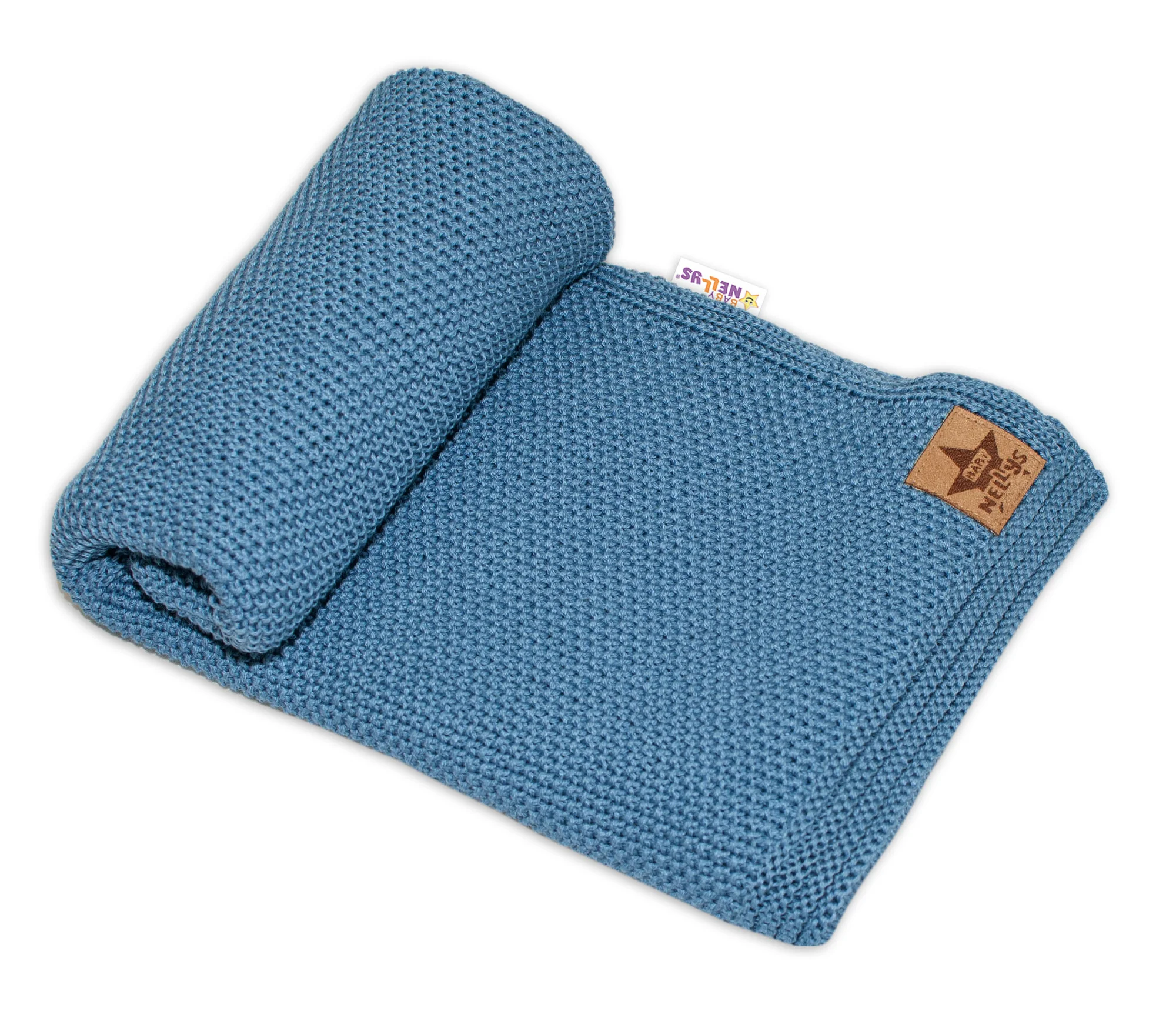 Baby Nellys Bavlněná deka, dečka pletená, BASIC, 80x90cm, navy