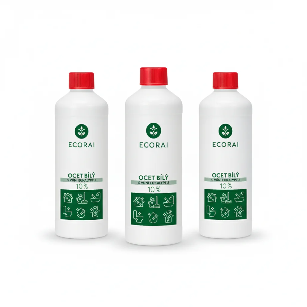 Ecorai Ocet bílý 10 % s vůní eukalyptu 3 x 1 l výhodné balení