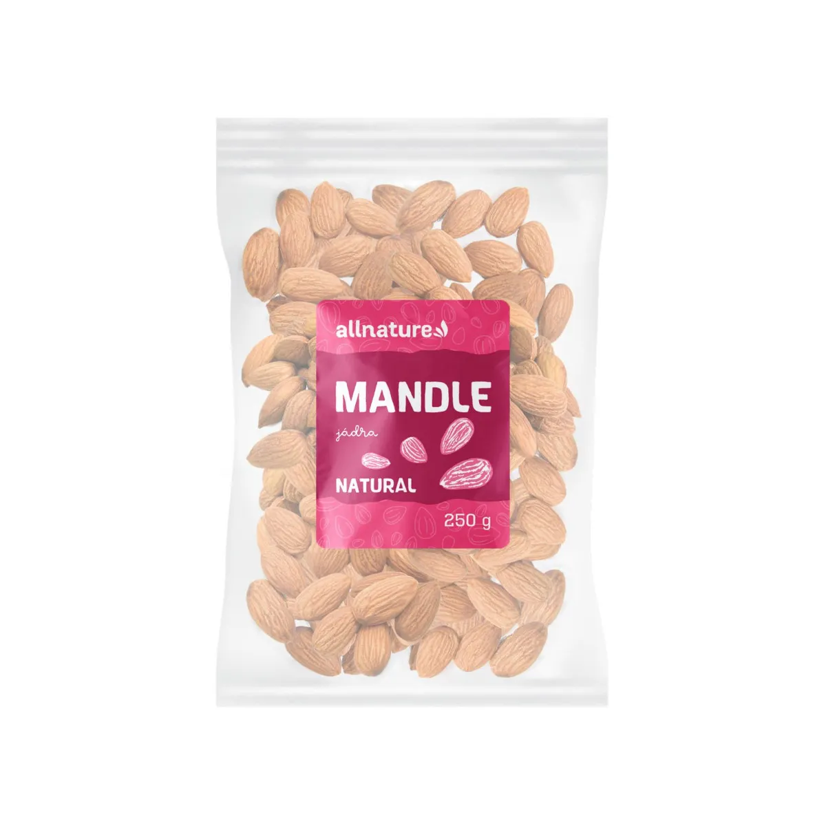 Allnature Mandle natural jádra 250 g