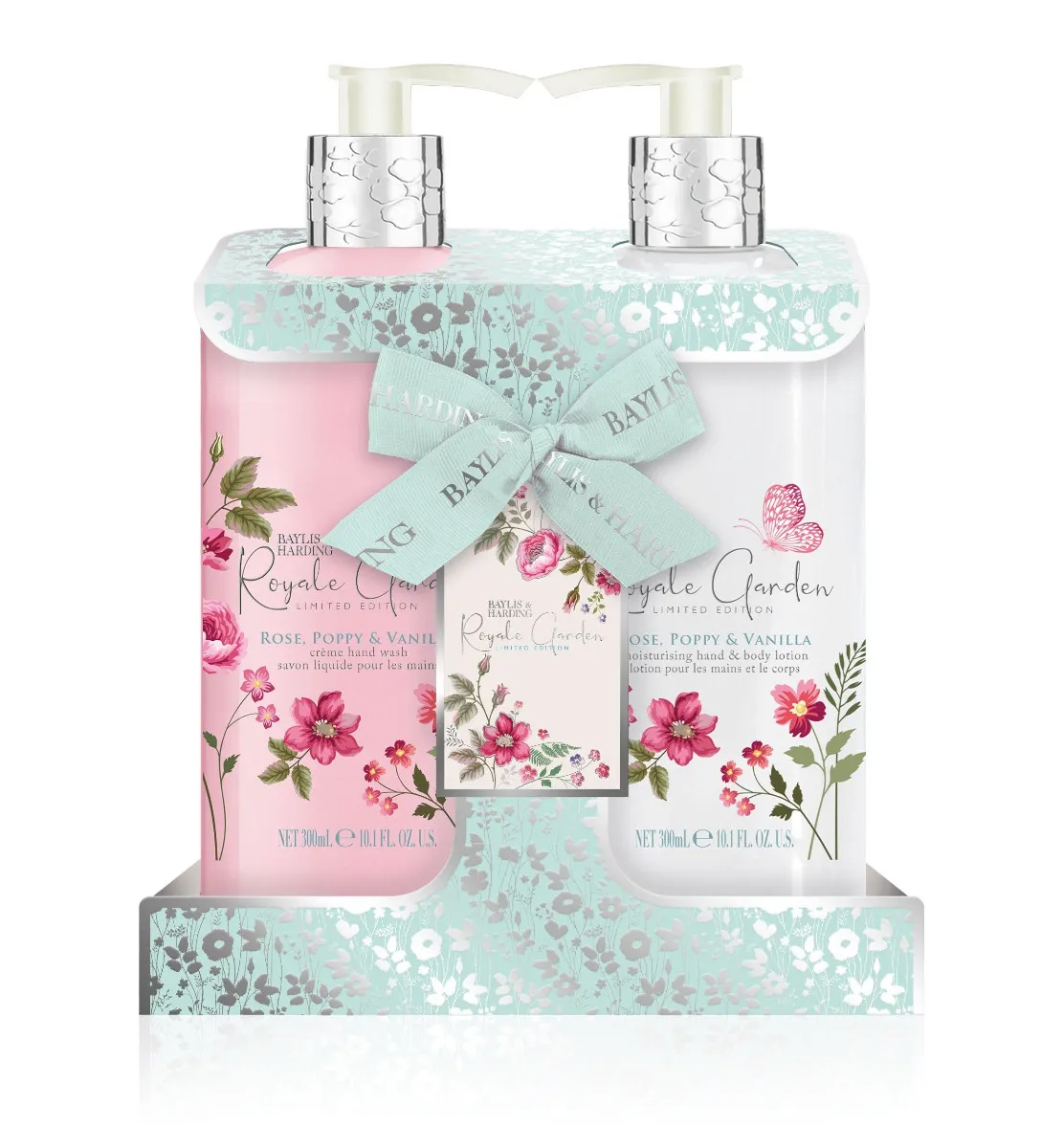 Baylis & Harding Sada péče o ruce Rose, Poppy & Vanilla 2x300 ml