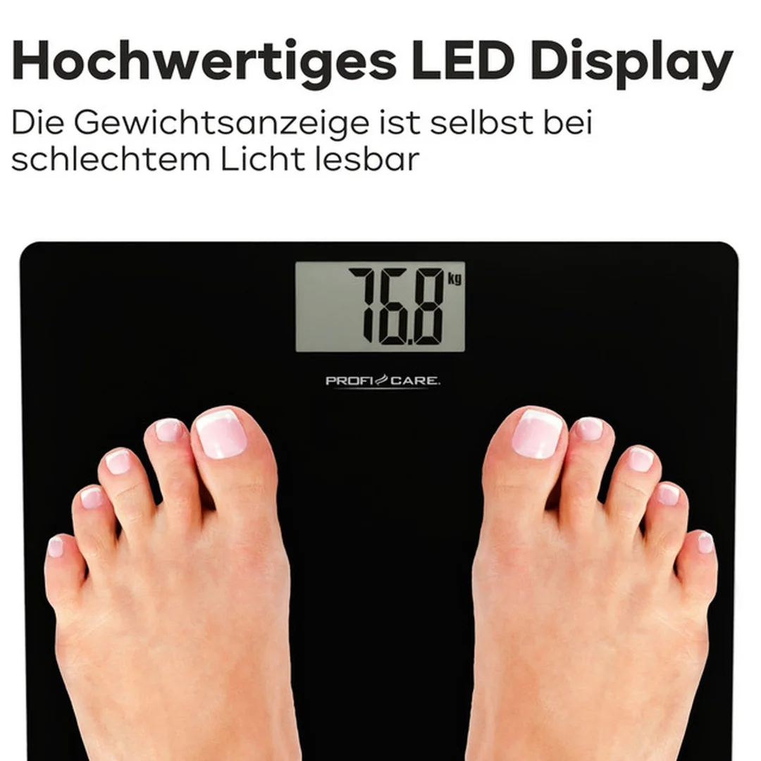 ProfiCare PW 3122 skleněná osobní váha černá