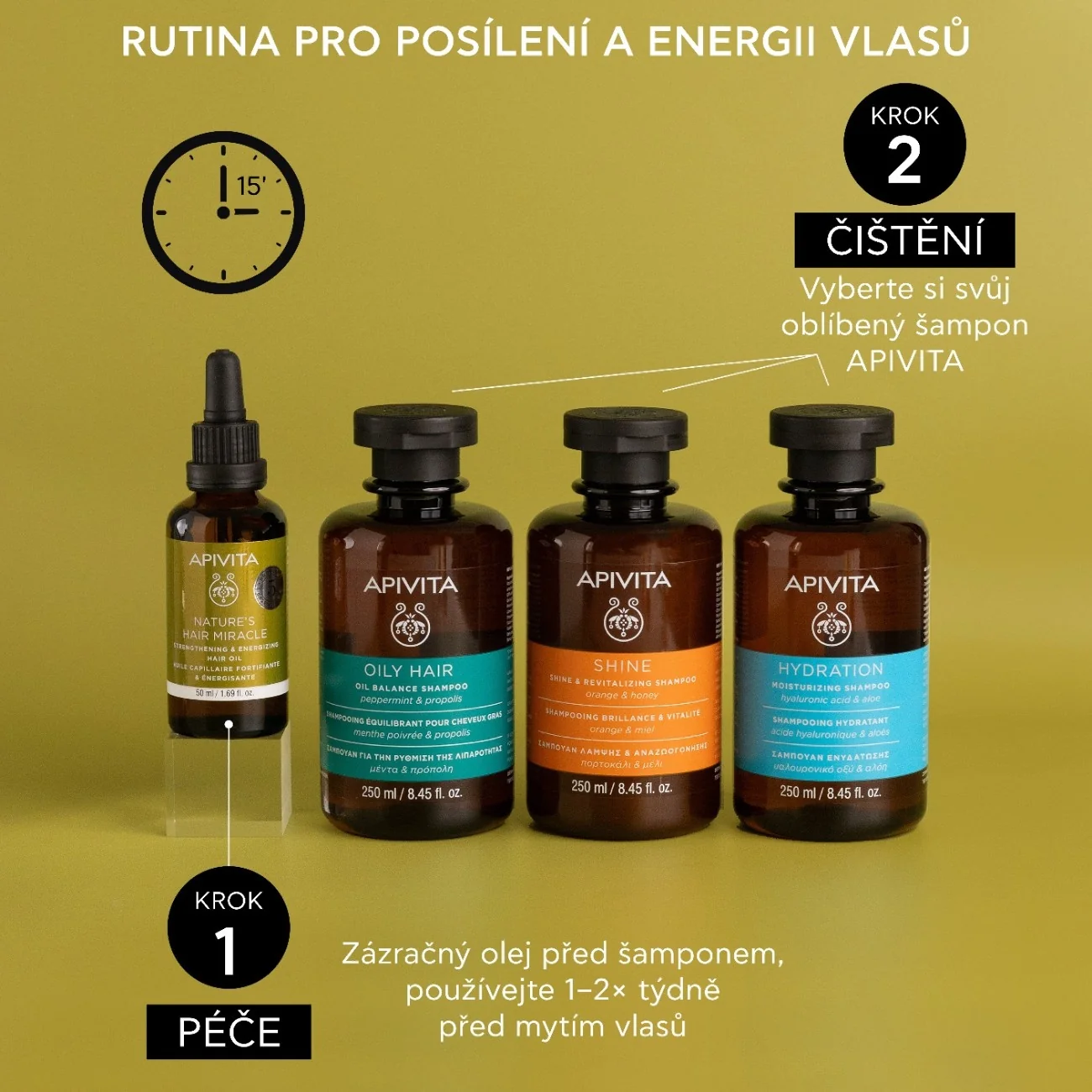 APIVITA Nature’s Hair Miracle posilujicí olej na vlasy 50 ml