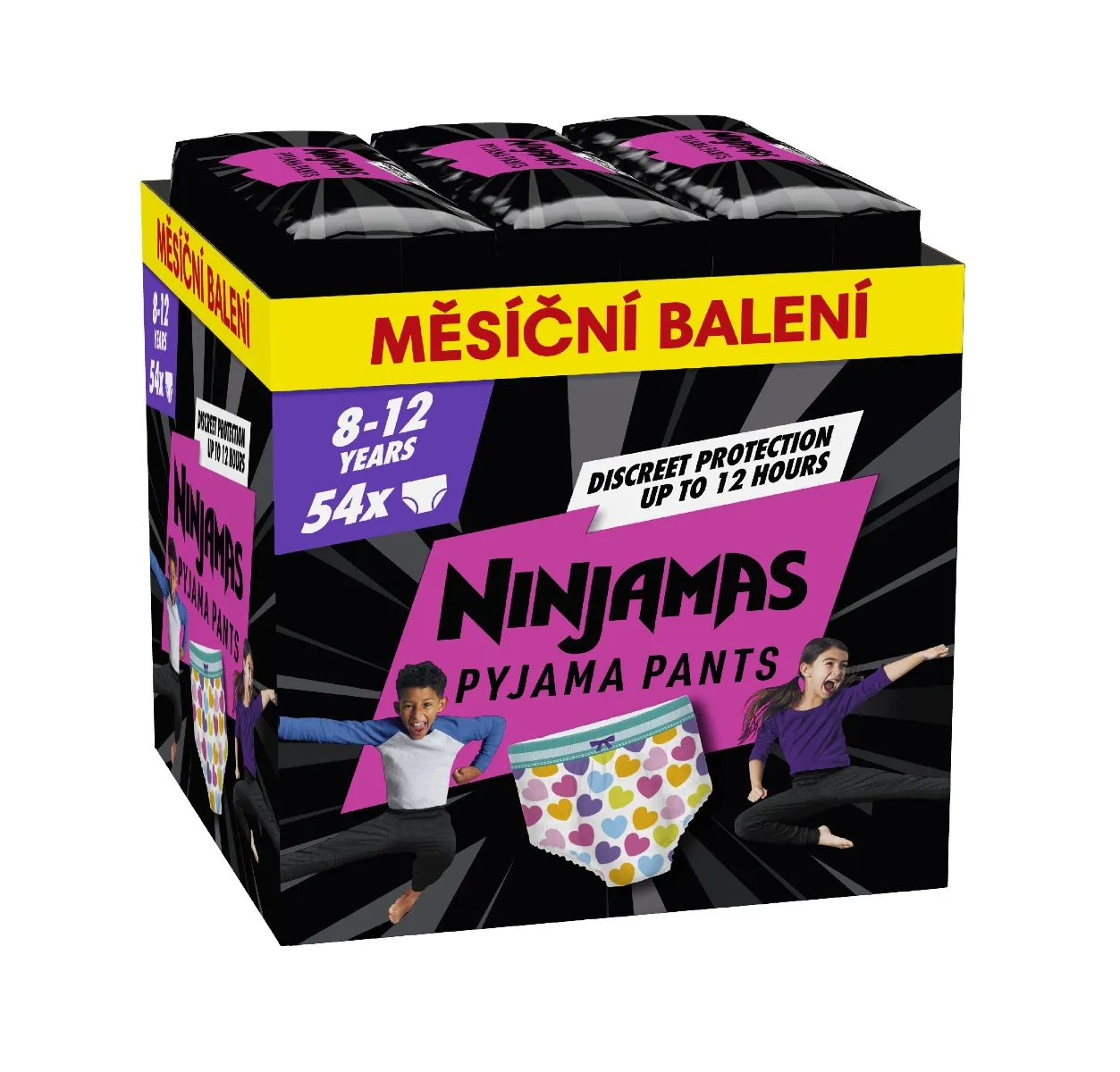 Ninjamas Pyjama Pants srdíčka 8–12 let pyžamové kalhotky 54 ks