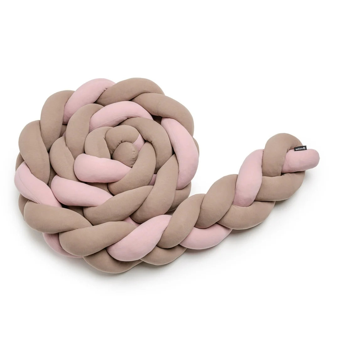 T-tomi Pletený mantinel 360 cm Pink + Mocca