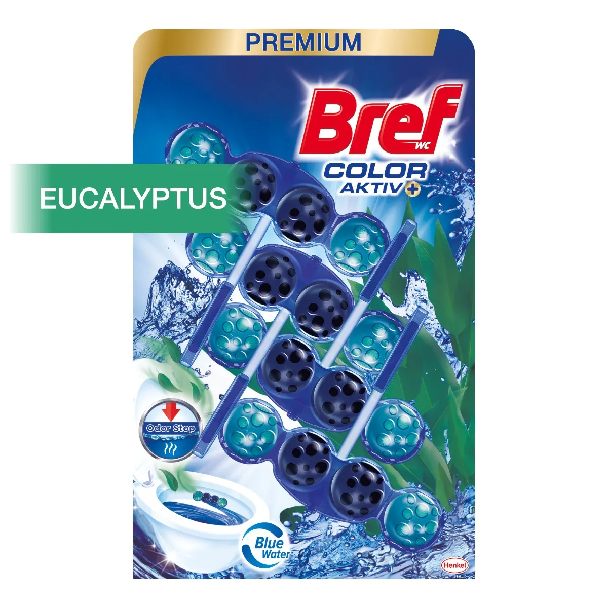 Bref WC blok Color Aktiv Eucalyptus 4x50 g