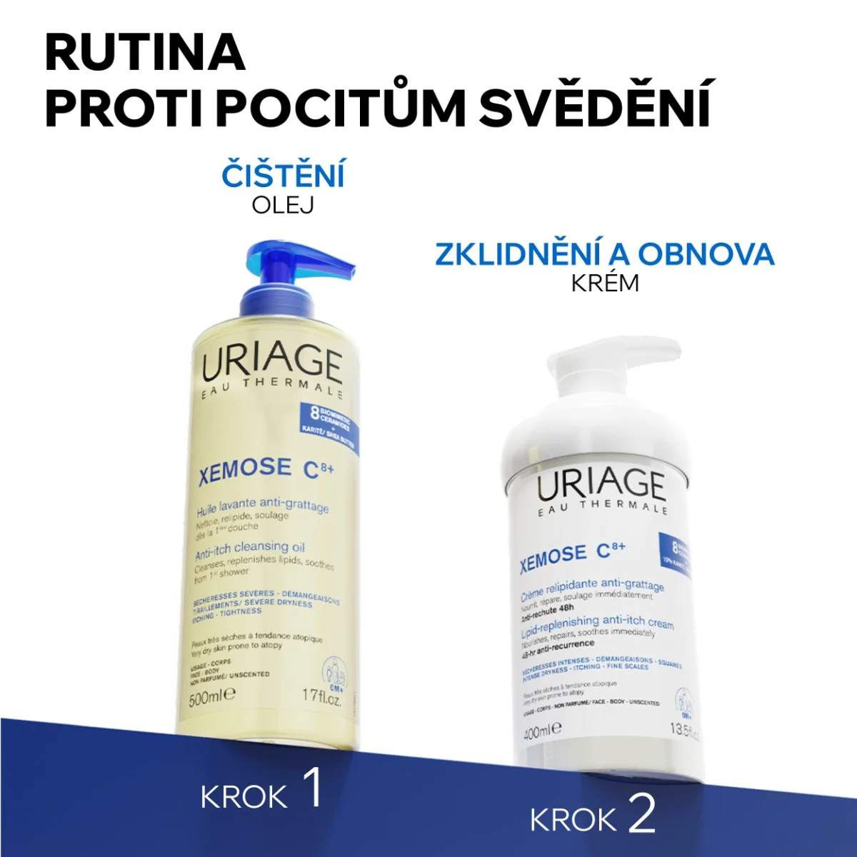 Uriage Xémose C8+ Relipidační zklidňující krém pro suchou až atopickou pokožku 400 ml