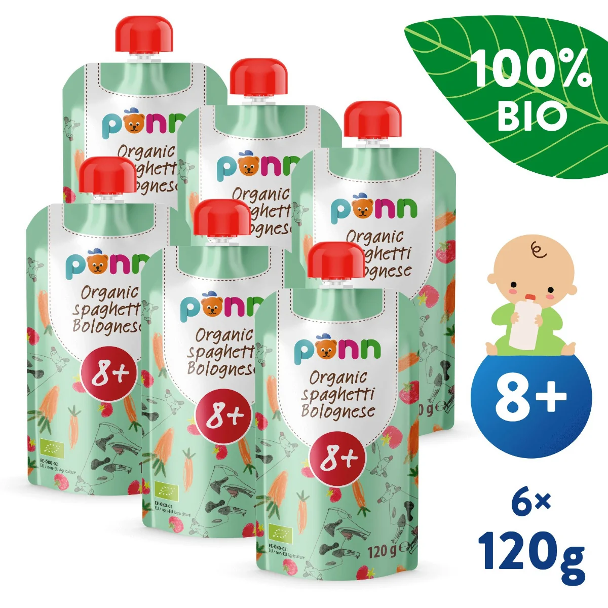 SALVEST Põnn BIO Boloňské špagety 6x120 g