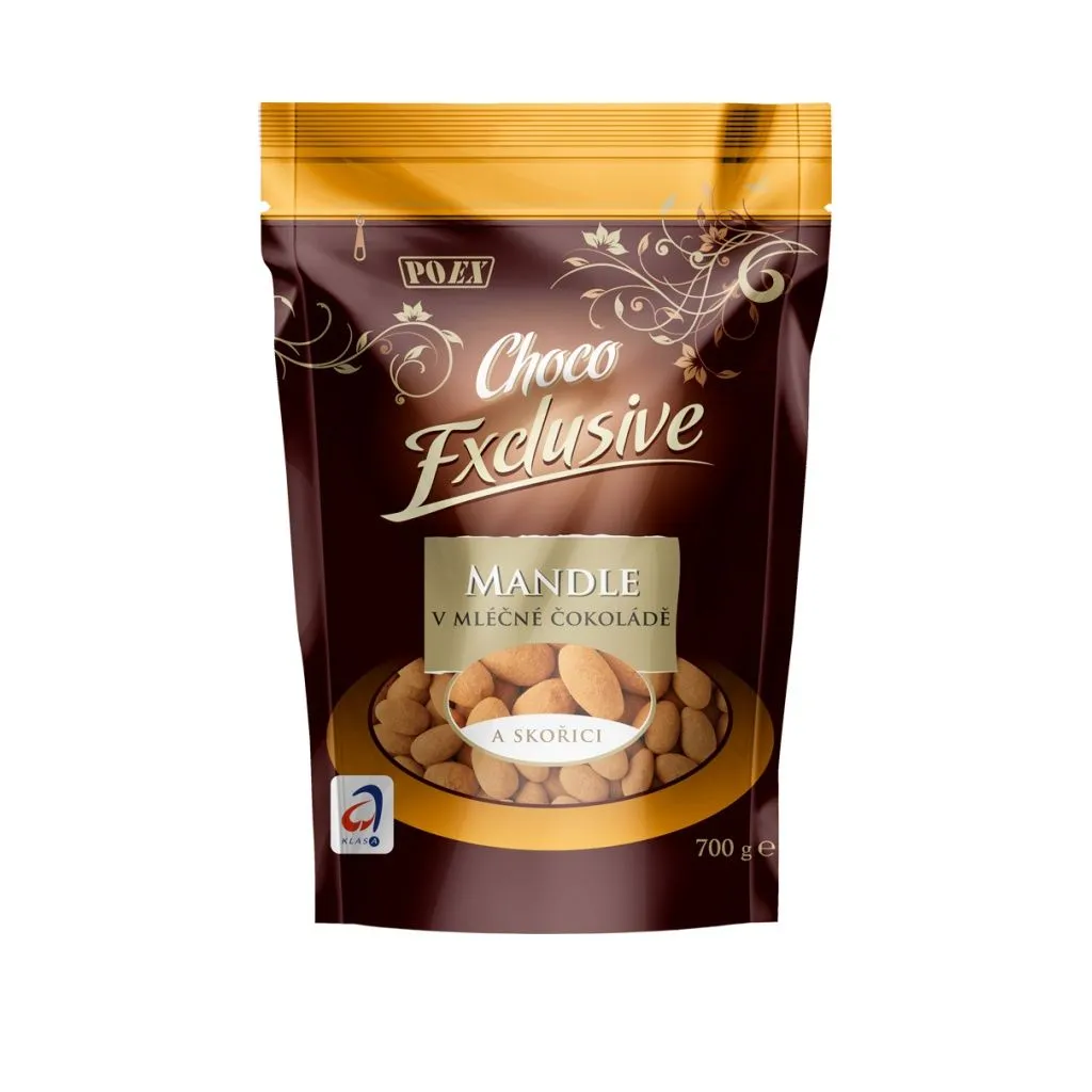 POEX Choco Exclusive Mandle v mléčné čokoládě a skořici 700 g