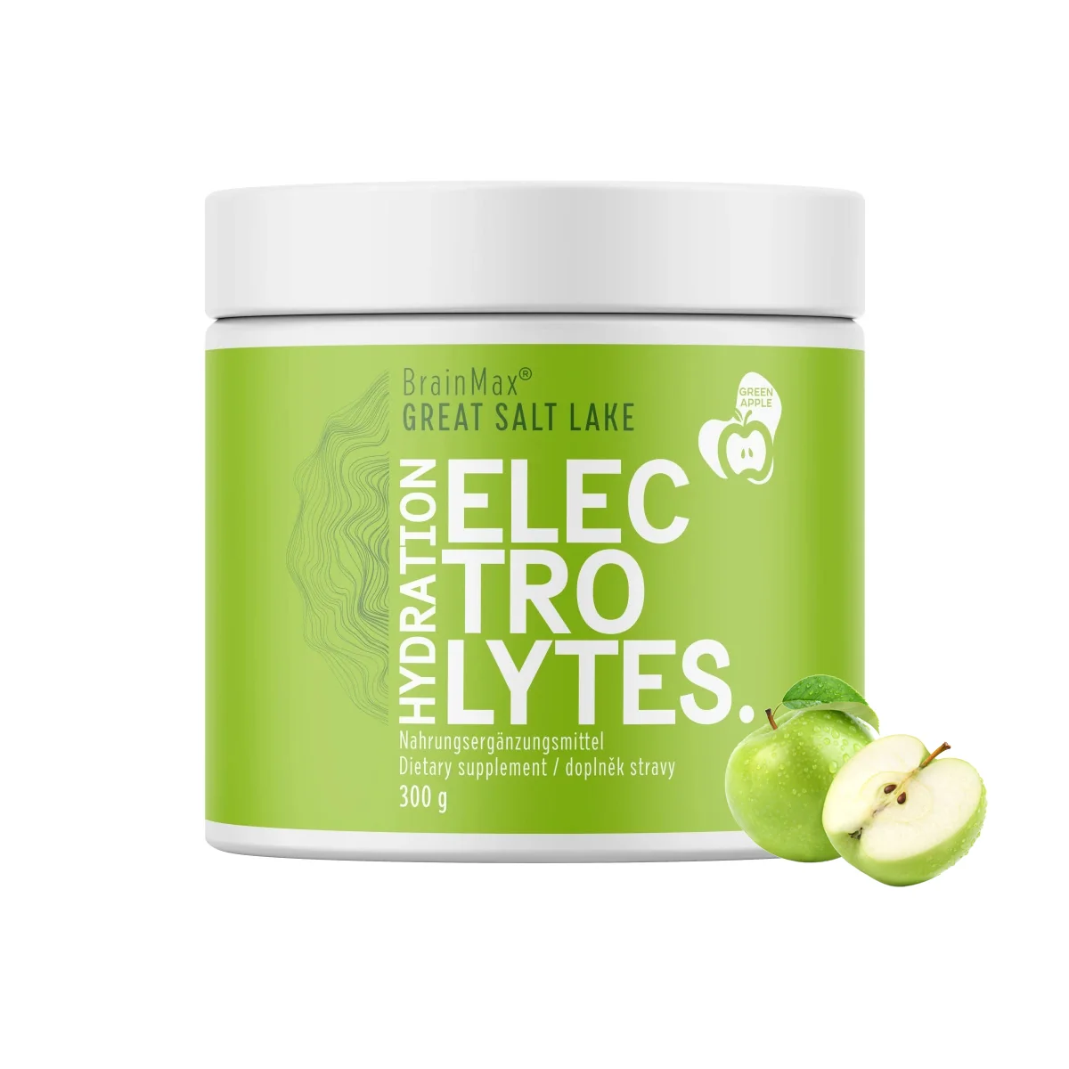 BrainMax Hydration Electrolytes green apple 300 g