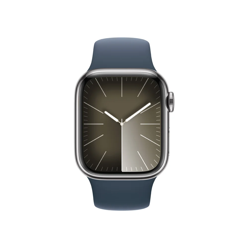 Apple Watch S9 Cellular 41 mm sport band S/M smart hodinky Silver/Storm Blue