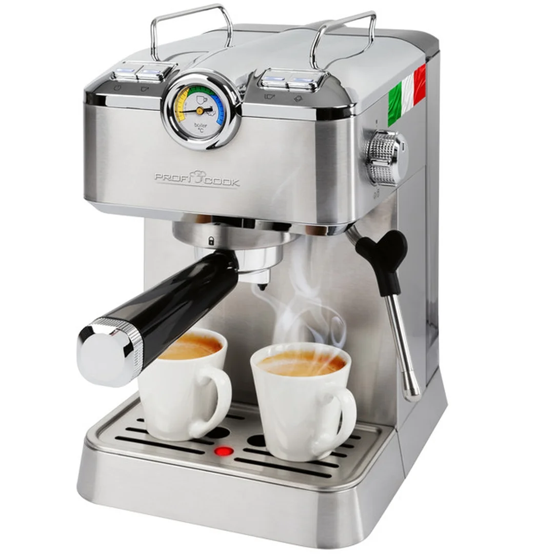 ProfiCook ES-KA 1267 espresso 2v1 (20 barů),pákové, nástavec na kapsle 