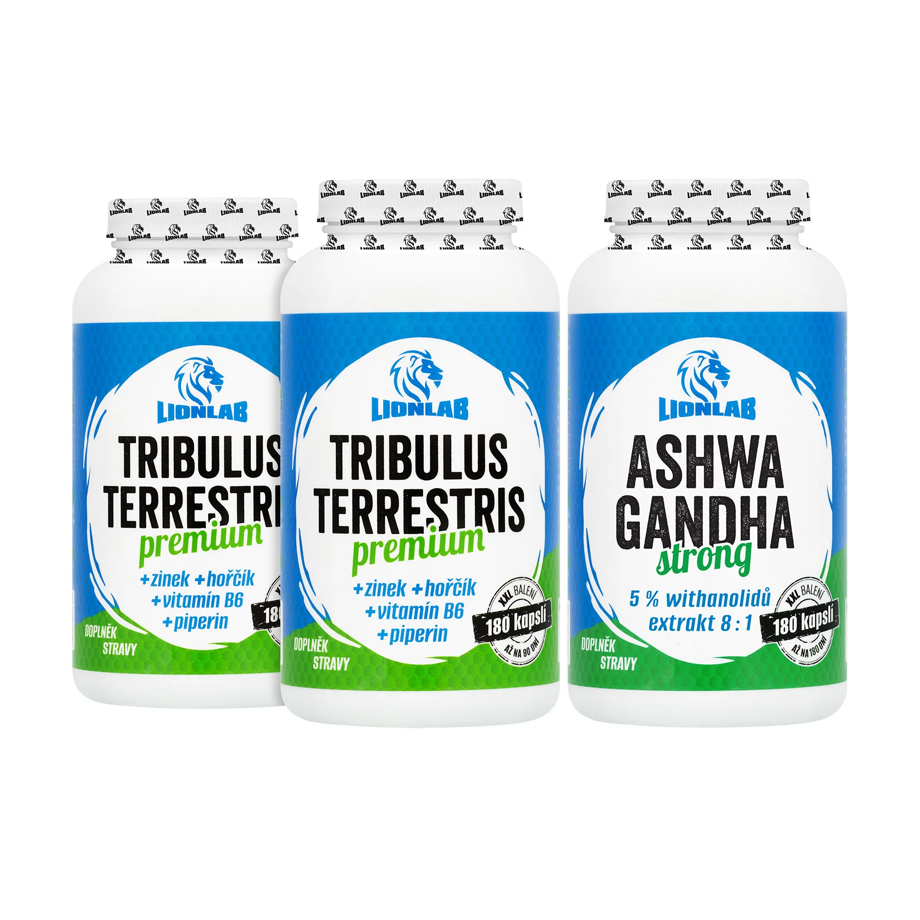 Lionlab 2x Tribulus Premium a Ashwagandha Strong AKCE 1+1+1