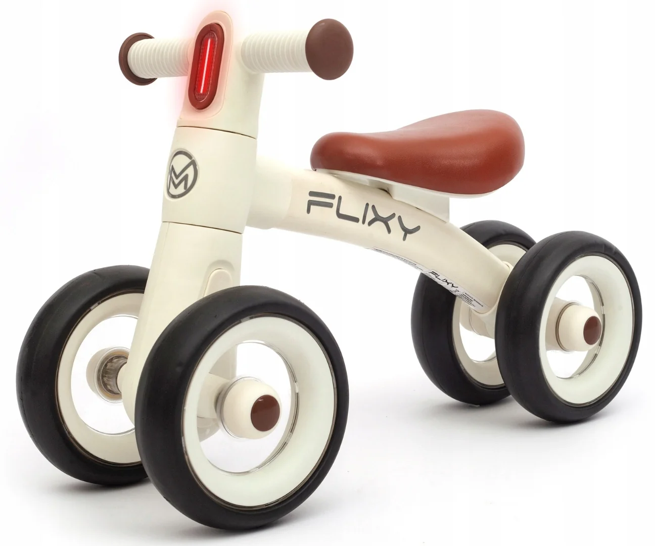 Milly Mally Dětské odrážedlo FLIXY s LED světlem a EVA koly (12–36 měsíců), cream