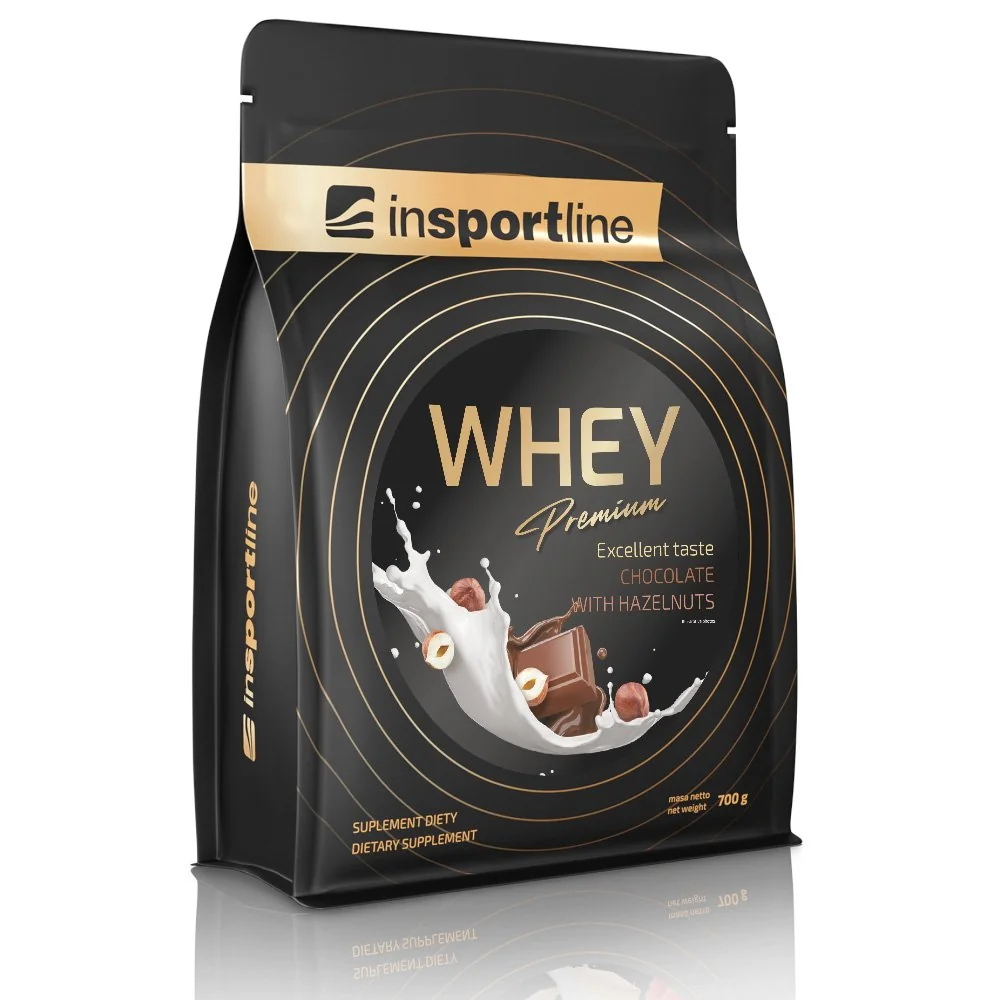 inSPORTline Protein WHEY Premium 700g bílá čokoláda s malinami