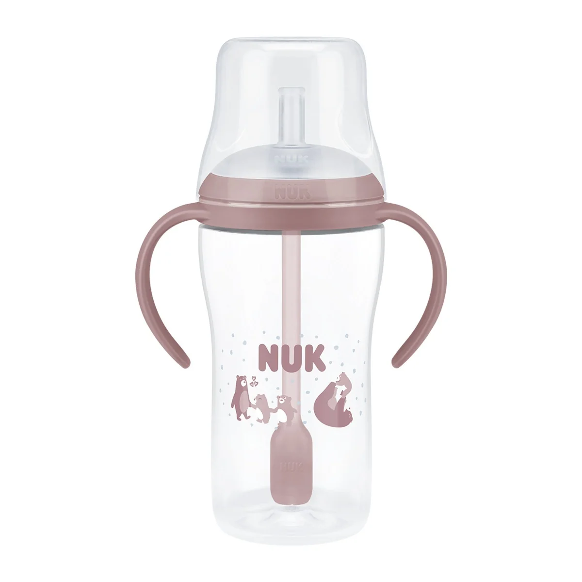 NUK Perfect Match Láhev na učení s brčkem 8m+ 260 ml 1 ks bear