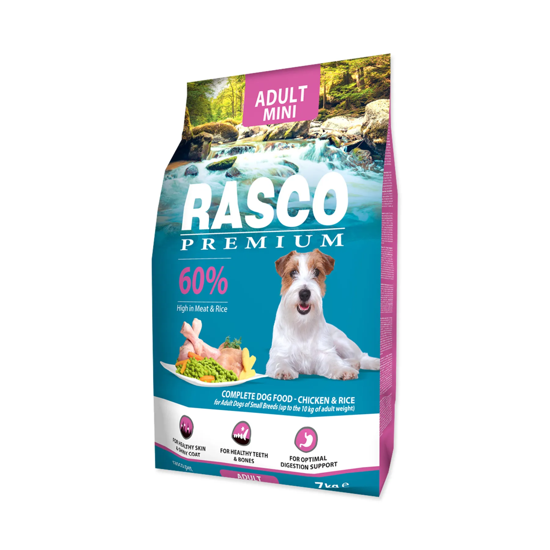 Rasco Premium Adult Mini Kuře s rýží granule 7 kg