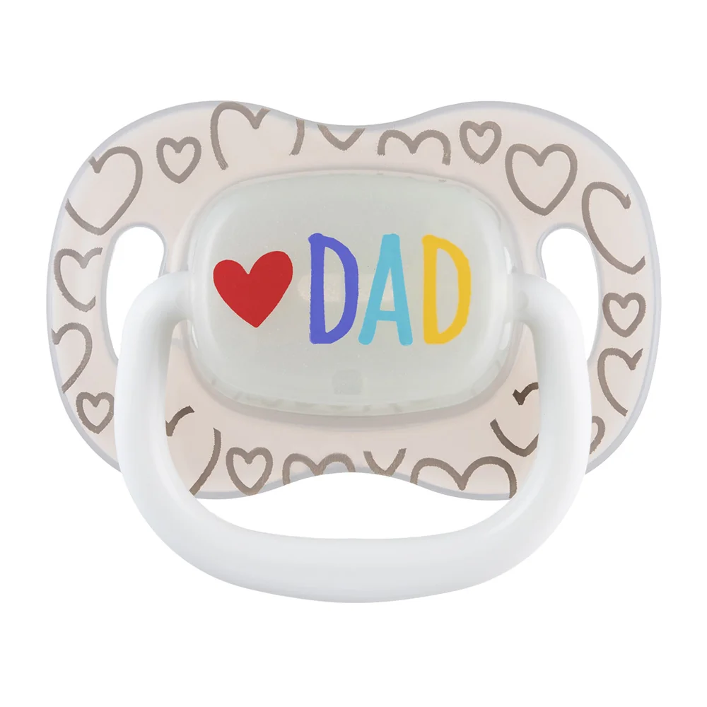 Canpol babies Mum&Dad Svítící silikonový dudlík symetrický 0–6m 2 ks