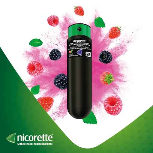 Nicorette Spray s příchutí lesního ovoce 1mg/dávka orální sprej, roztok 13,2 ml