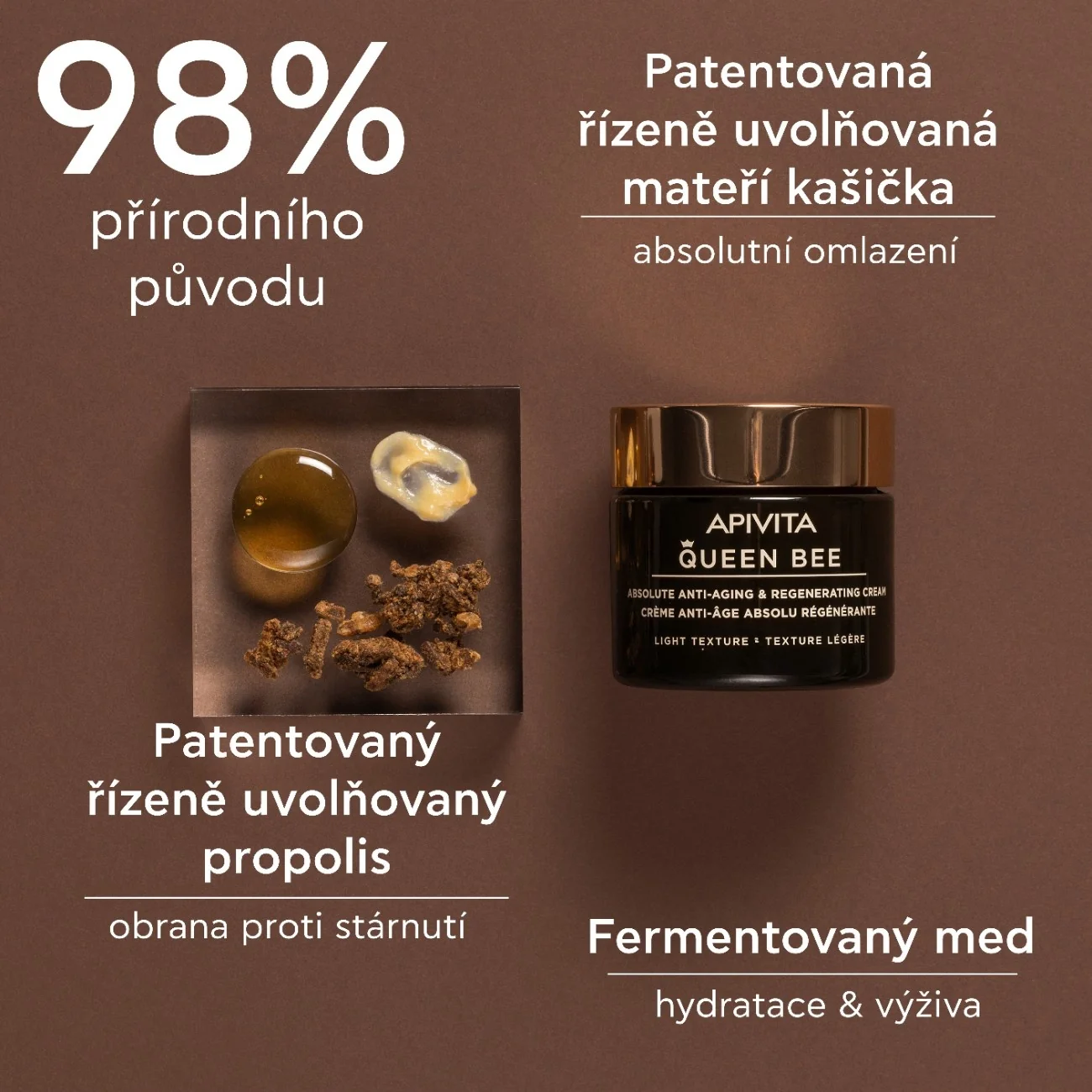 APIVITA Queen Bee lehký regenerační krém proti stárnutí pleti 50 ml