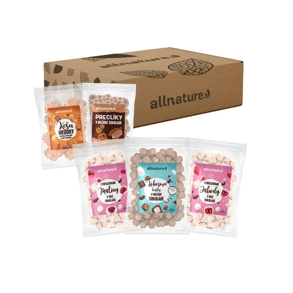 Allnature Plody v čokoládě dárkový balíček mix 5 ks