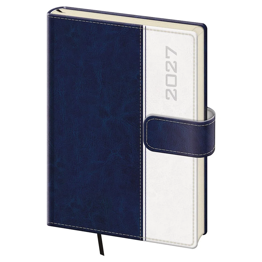 Helma Classic denní diář s magnetem 2027, modrý, A5 14,3 × 20,5 cm