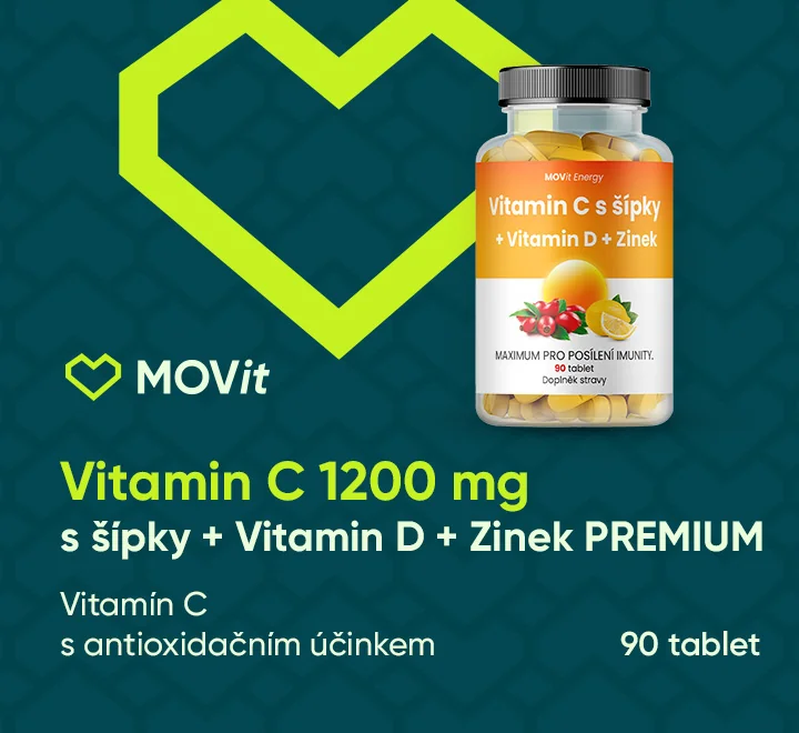 MOVit Energy Vitamin C 1200 mg s šípky + Vitamin D + Zinek PREMIUM 90 tablet